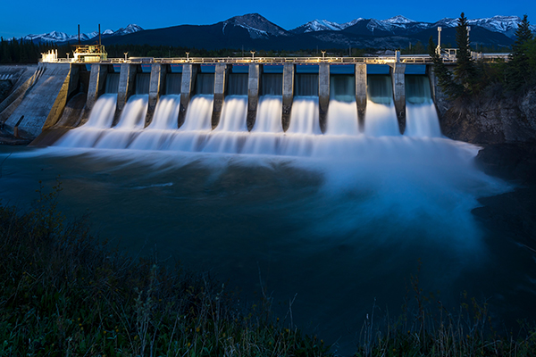 Dam releasing water to Generate Energy